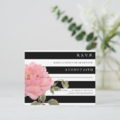 RSVP MODERN Chic Wide Stripes Pink Peony Flower (Staand voorkant)