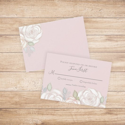RSVP Modern Elegant Minimalist Floral Blush Pink