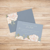 RSVP Modern Elegant minimalist Floral Dusty Blue Kaartje
