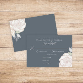 RSVP Modern Elegant Minimalist Floral Dusty Grey Kaartje