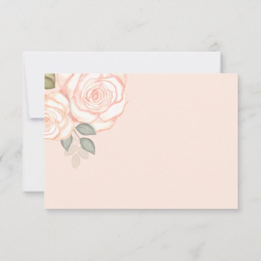 RSVP Modern Elegant Minimalist Floral Koral Peach (Achterkant)