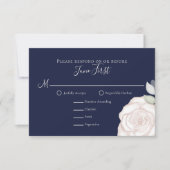 RSVP Modern Elegant minimalist Floral Navy Blue (Voorkant)