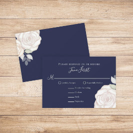 RSVP Modern Elegant minimalist Floral Navy Blue