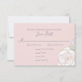 RSVP Modern Elegant Minimalist Floral Rustic Blush Kaartje (Voorkant)
