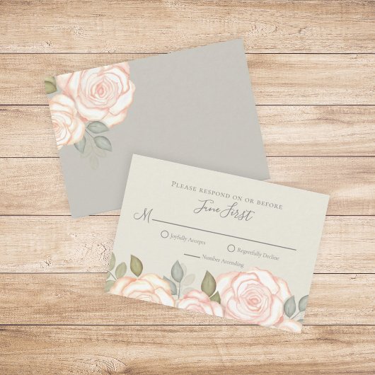 RSVP Modern Elegant minimalist Floral Sage Green
