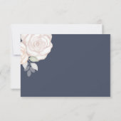 RSVP Modern Elegant minimalist Floral Slate Blue Kaartje (Achterkant)