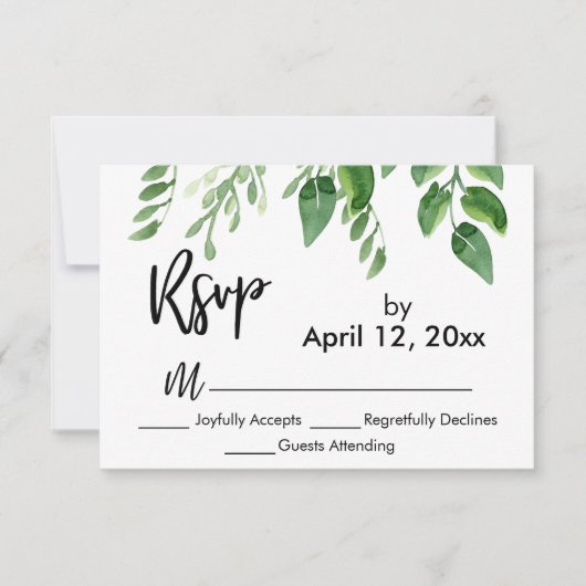 RSVP Modern Handschrift Eenvoudig groen (Voorkant)