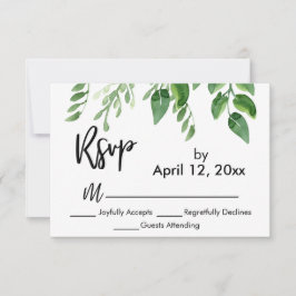 RSVP Modern Handschrift Eenvoudig groen Kaartje