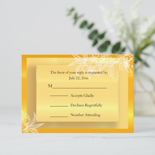 RSVP Modern Marigold Yellow & White Floral Stamp (Staand voorkant)