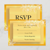 RSVP Modern Marigold Yellow & White Floral Stamp (Voorkant / Achterkant)