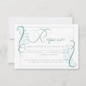 RSVP | Modern Mint Leaves Jade Accents Kaart (Voorkant)