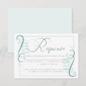 RSVP | Modern Mint Leaves Jade Accents Kaart (Voorkant / Achterkant)