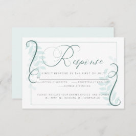 RSVP | Modern Mint Leaves Jade Accents Kaart