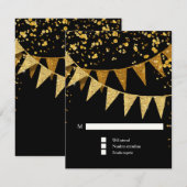 RSVP Modern Pennant Banner w Glitter Confetti (Voorkant / Achterkant)