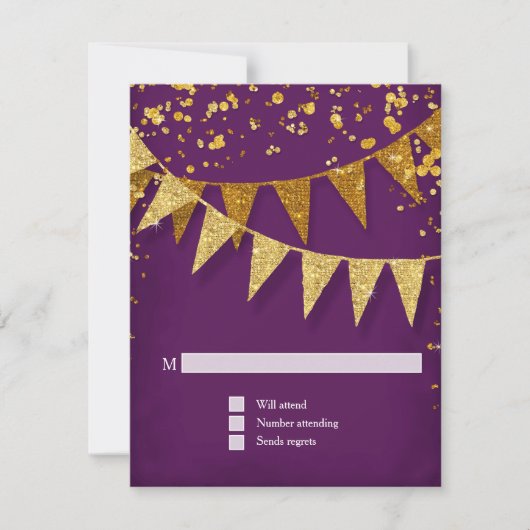 RSVP Modern Pennant Banner w Glitter Confetti (Voorkant)