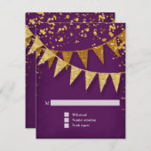 RSVP Modern Pennant Banner w Glitter Confetti (Voorkant / Achterkant)