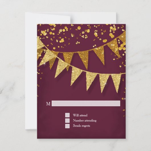 RSVP Modern Pennant Banner w Glitter Confetti (Voorkant)