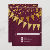 RSVP Modern Pennant Banner w Glitter Confetti (Voorkant / Achterkant)