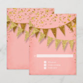 RSVP Modern Pennant Banner w Glitter Confetti (Voorkant / Achterkant)