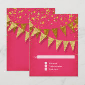 RSVP Modern Pennant Banner w Glitter Confetti Kaartje (Voorkant / Achterkant)
