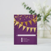 RSVP Modern Pennant Banner w Glitter Confetti Kaartje (Staand voorkant)