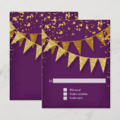 RSVP Modern Pennant Banner w Glitter Confetti Kaartje (Voorkant / Achterkant)