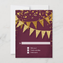 RSVP Modern Pennant Banner w Glitter Confetti Kaartje