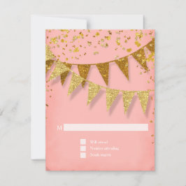 RSVP Modern Pennant Banner w Glitter Confetti Kaartje