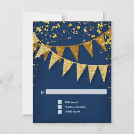 RSVP Modern Pennant Banner w Glitter Confetti Kaartje