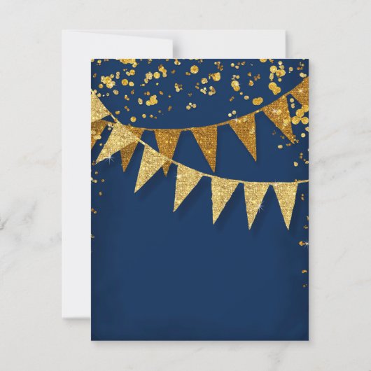RSVP Modern Pennant Banner w Glitter Confetti Kaartje (Achterkant)