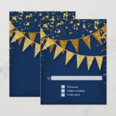RSVP Modern Pennant Banner w Glitter Confetti Kaartje (Voorkant / Achterkant)