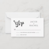 RSVP Modern Script Generic Wedding RSVP Kaart Notitiekaartje (Voorkant)