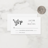 RSVP Modern Script Generic Wedding RSVP Kaart Notitiekaartje (Voorkant / Achterkant in situ)
