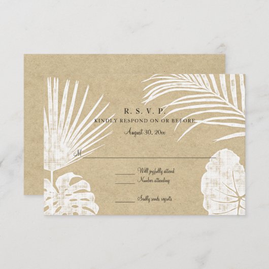 RSVP Modern Simple Kraft Tropical Leaf Beach Art (Voorkant / Achterkant)