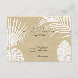 RSVP Modern Simple Kraft Tropical Leaf Beach Art Kaartje