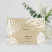 RSVP Modern Simple Kraft Tropical Leaf Beach Art Kaartje (Staand voorkant)