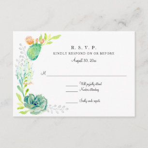 RSVP Modern Simple Waterverf Desert Cactus Floral