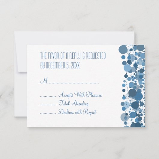 RSVP Modern Stippen Blue Kaartje (Voorkant)