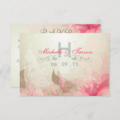 RSVP - Moderne Bloemige Abstracte Trouw Uitnodigin (Voorkant / Achterkant)