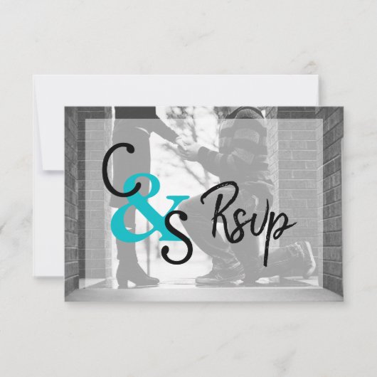 RSVP Moderne Dag Liefde 2 - Turquoise (Voorkant)