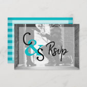 RSVP Moderne Dag Liefde 2 - Turquoise (Voorkant / Achterkant)