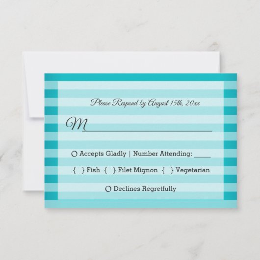 RSVP Moderne Dag Liefde 2 - Turquoise Kaartje (Achterkant)