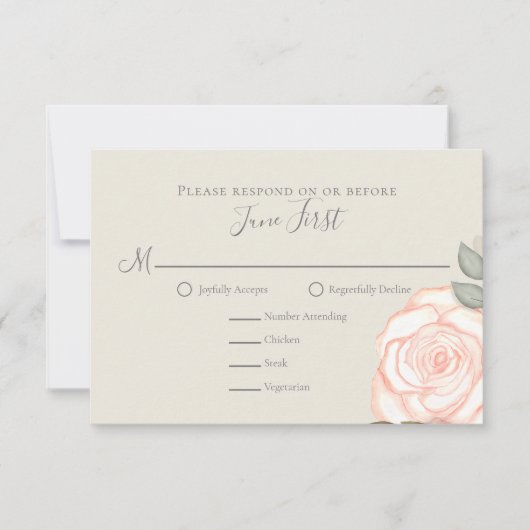 RSVP Moderne Elegant Minimalist Floral Rustic Sage (Voorkant)