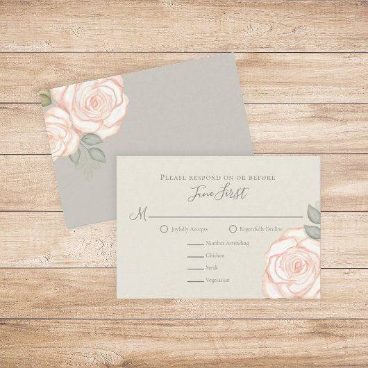 RSVP Moderne Elegant Minimalist Floral Rustic Sage Kaartje