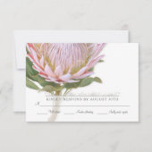 RSVP Moderne Floral Elegant Simple Protea Flower Kaartje (Voorkant)