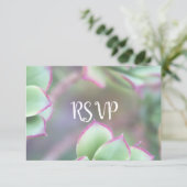 RSVP | Moderne groene succulente bruiloft (Staand voorkant)