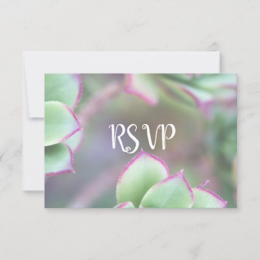 RSVP | Moderne groene succulente bruiloft Kaartje (Voorkant)