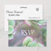 RSVP | Moderne groene succulente bruiloft Kaartje (Voorkant / Achterkant)