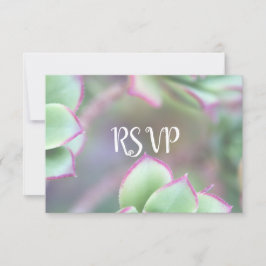 RSVP | Moderne groene succulente bruiloft Kaartje