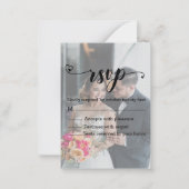 rsvp moderne kalligrafie bruiloft verflauwde foto  notitiekaartje (Voorkant)